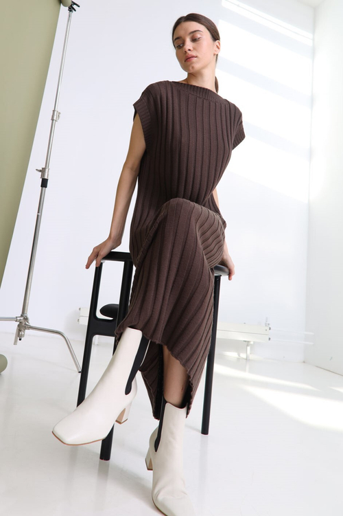 Топ-жилет вязаный из шерсти мериноса, шалфей