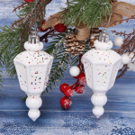 Ёлочные игрушки "Фонарик" 11 см-набор 2шт. белый