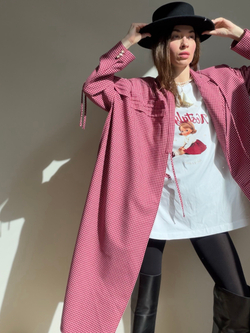 Баска-фартук с кулисками из малиновой шерсти