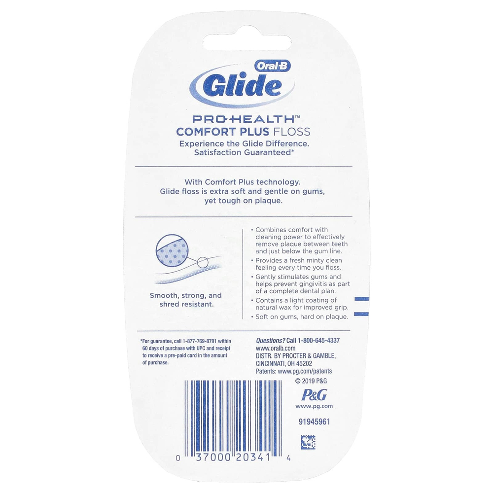 Oral-B, Glide, Pro-Health, нить Comfort Plus, мята, 2 упаковки, 43,7 ярда (40 м) каждый
