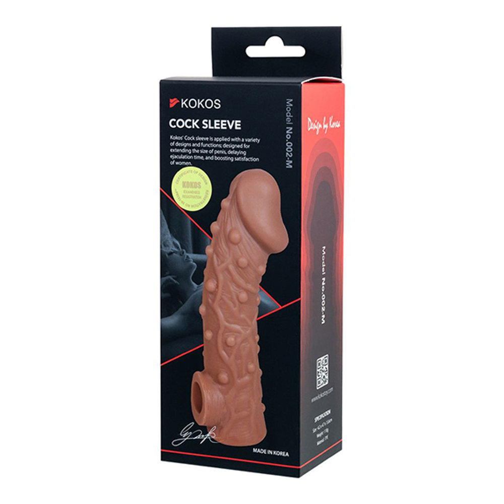 Телесная насадка на фаллос 15,6см с отверстием для мошонки Kokos Cock Sleeve 002 Size M