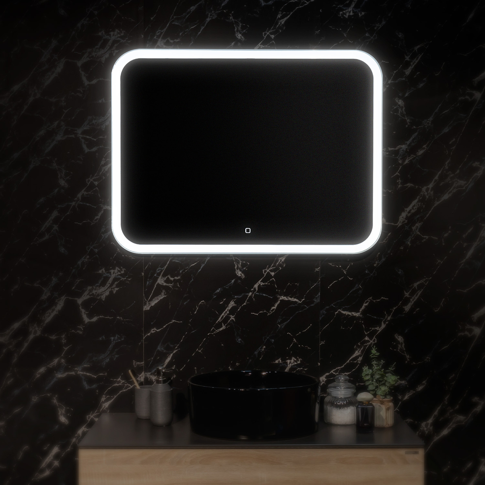 Зеркало с подсветкой Алекс neo, 91х68 см (сенсорный выключатель, холодный свет)