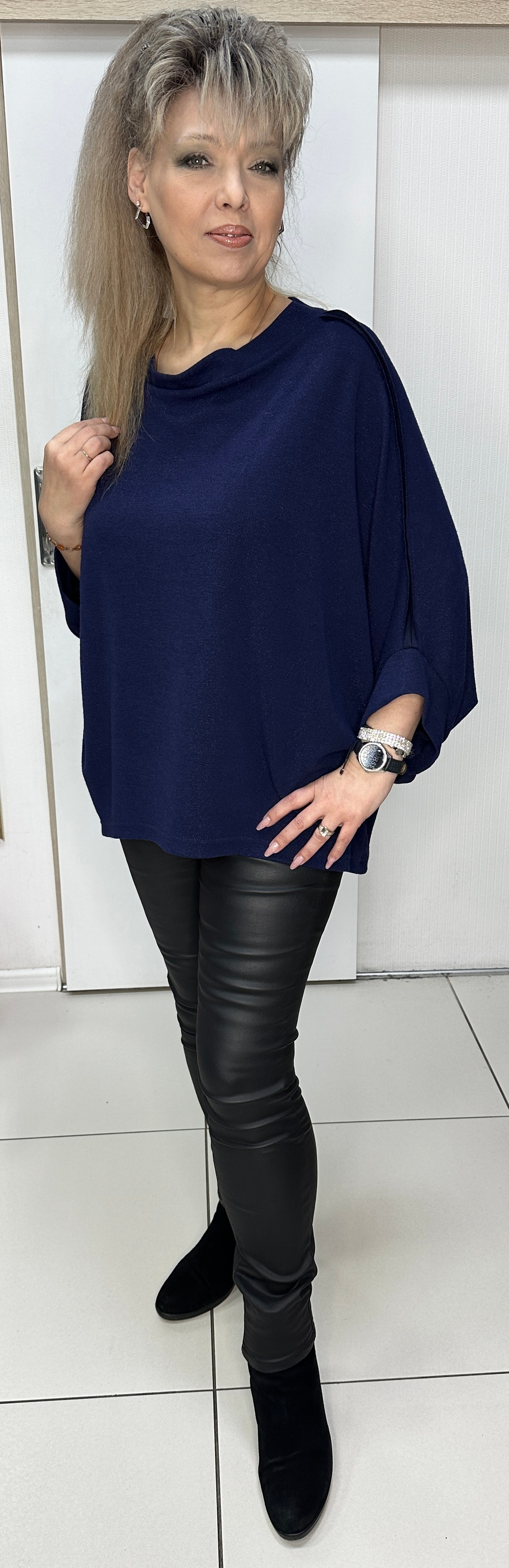 Итальянский блузон-туника с вынутыми швами