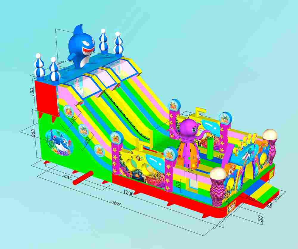Коммерческий надувной батут «В гостях у моря 4», 10*5*5 м