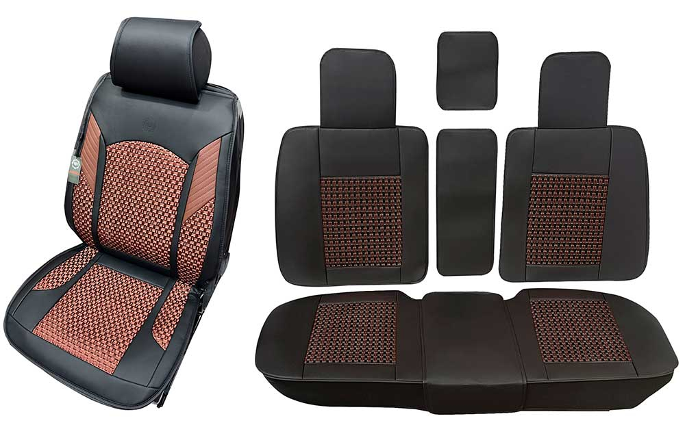 Накидки сидений ПОЛНЫЙ Coolpart MAXIMAL LUX (кт 9шт) - CC-01-BLCH - черный/вставка шоколод
