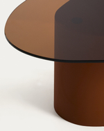 Приставной столик Olir из коричневой стали и закаленного стекла, 82 x 74 см