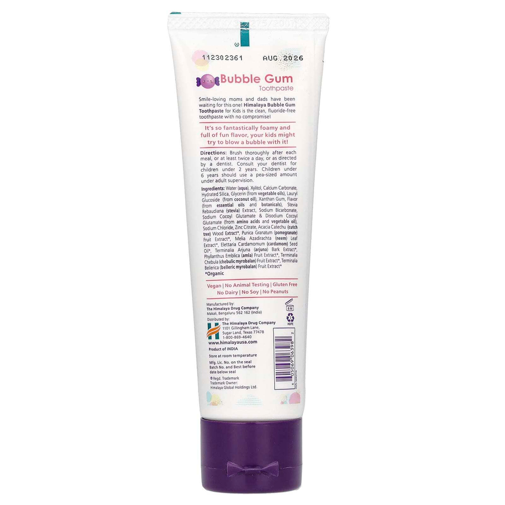 Himalaya, Botanique, Kids Toothpaste, Bubble Gum, 4.0 oz (113 ml)
