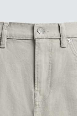 ZARA БАЗОВЫЕ ДЖИНСЫ SLIM FIT, ЭКРЮ