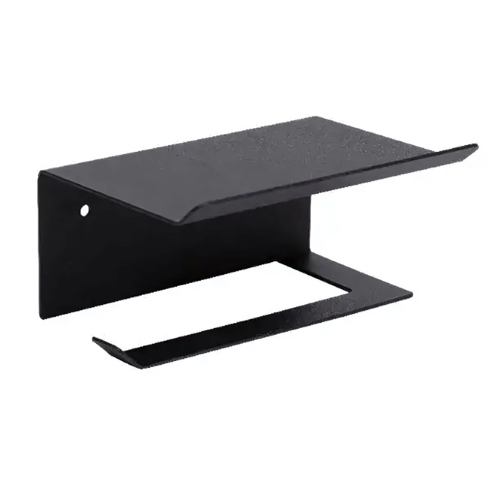 Держатель для туалетной бумаги с полкой(черный)