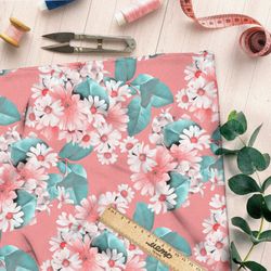 Ткань шифон смелый и красочный букет