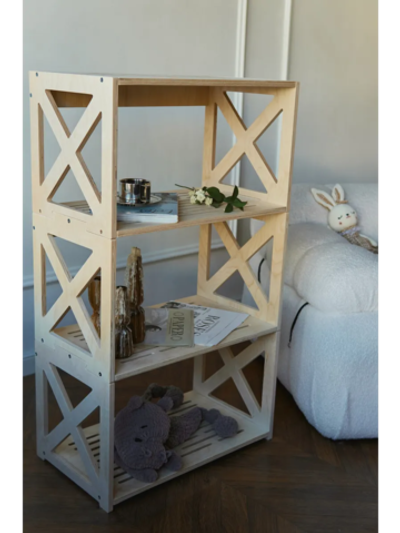 Напольный деревянный стеллаж этажерка