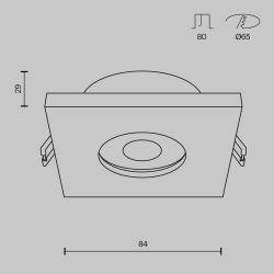 Встраиваемый светильник Maytoni Technical DL083-01-GU10-SQ-B