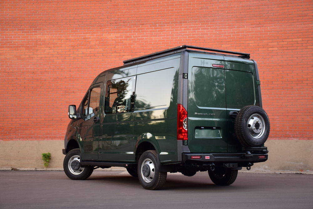 Бампер силовой задний для ГАЗ Соболь NN с фонарями, калиткой, возможностью установки фаркопа, стандарт РИФ