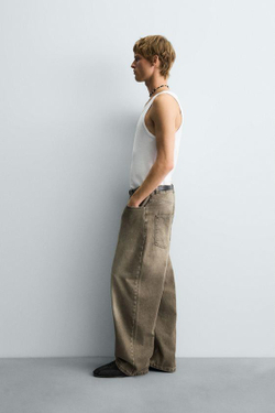 ZARA ДЖИНСЫ BAGGY FIT, ХАКИ