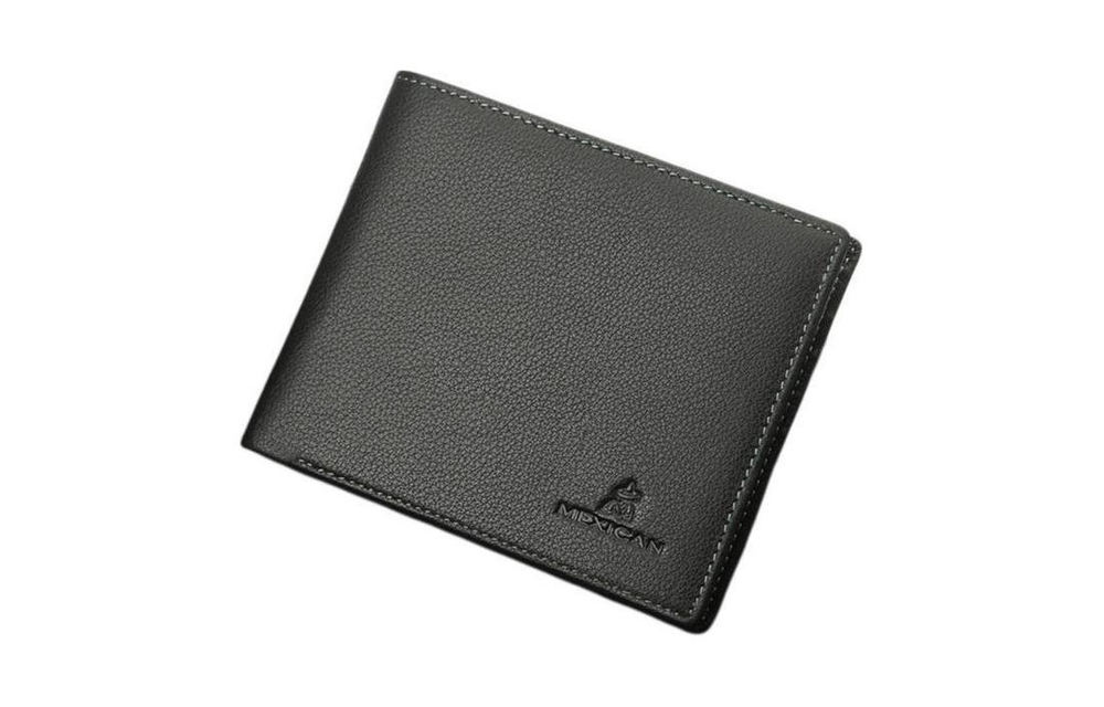 MEXICAN Top Grain Cow Leather Wallet Regular Men"s Black