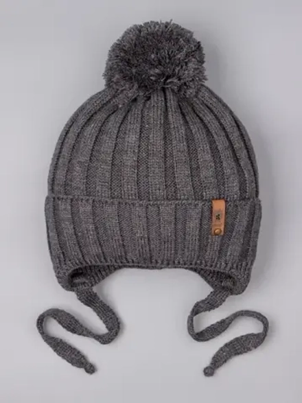 Шапка для мальчика осенняя на завязках