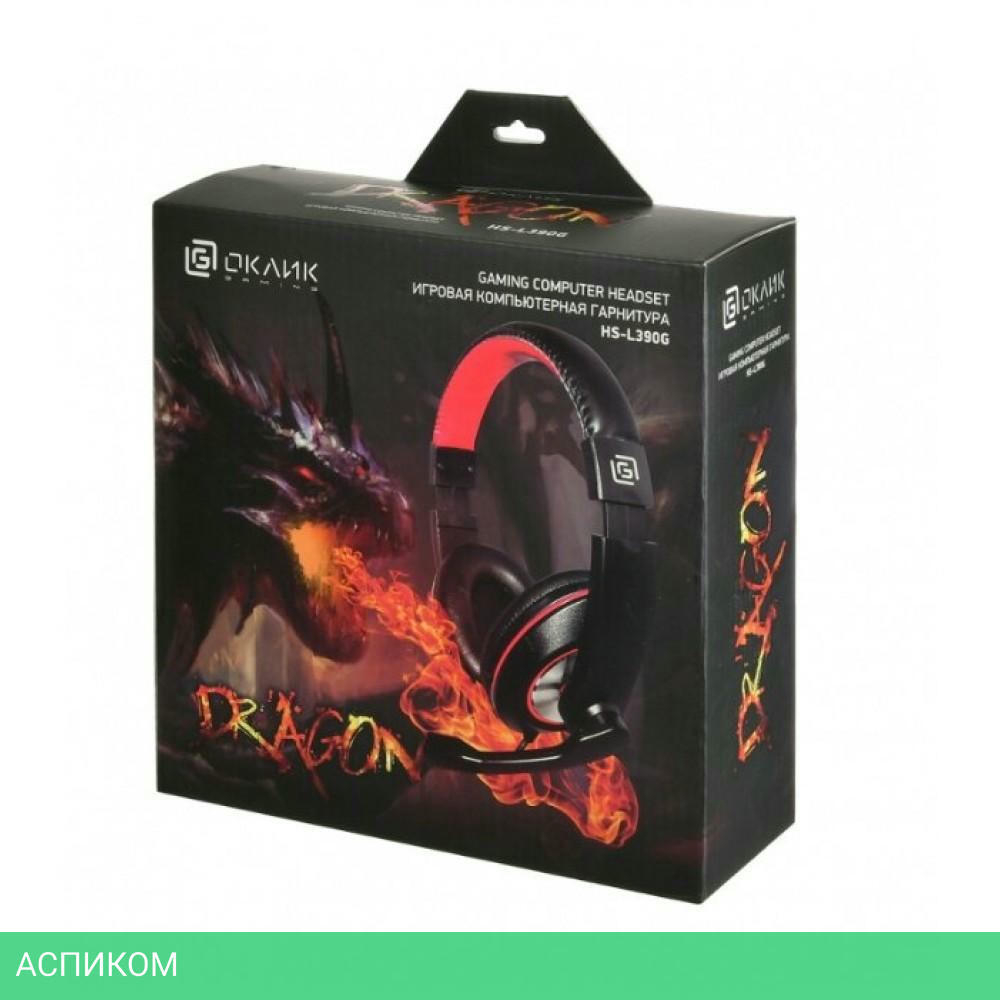 Наушники Oklick HS-L390G Dragon черный (JD-728S)