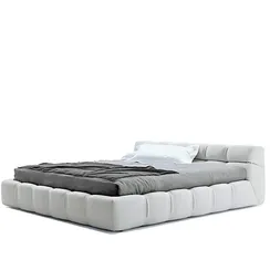 Кровать Tufty 180х200, белое букле