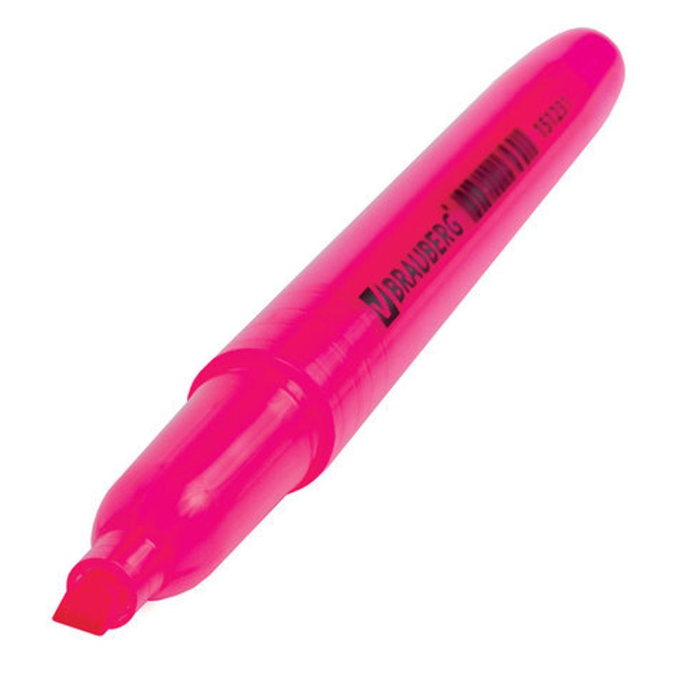 Текстовыделитель BRAUBERG "Vivid", РОЗОВЫЙ, круглый корпус, линия 1-3 мм, 151231