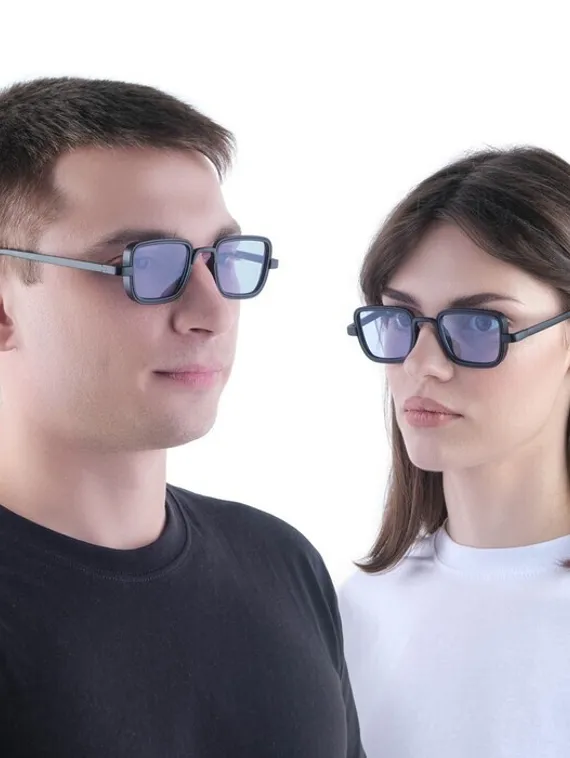 Очки солнцезащитные "OneSun", uv 400, 14 х 14 х 4.5 см, линза 3.5 х 5 см, голубые