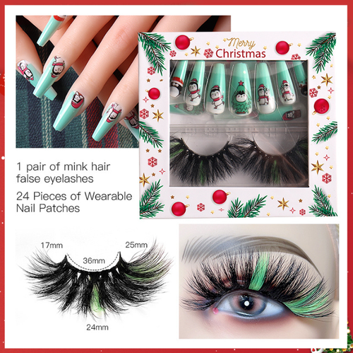 Набор накладных ногтей и ресниц "Christmas Snowman"