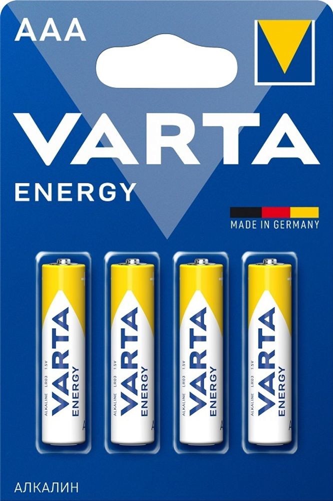 Батарейка щелочная VARTA LR03 (AAA) Energy 1.5В бл/4