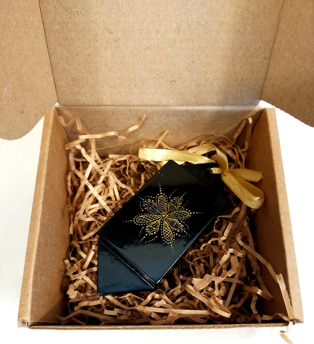 Ёлочная игрушка/сувенир "Конфета с росписью Палех "Москва"