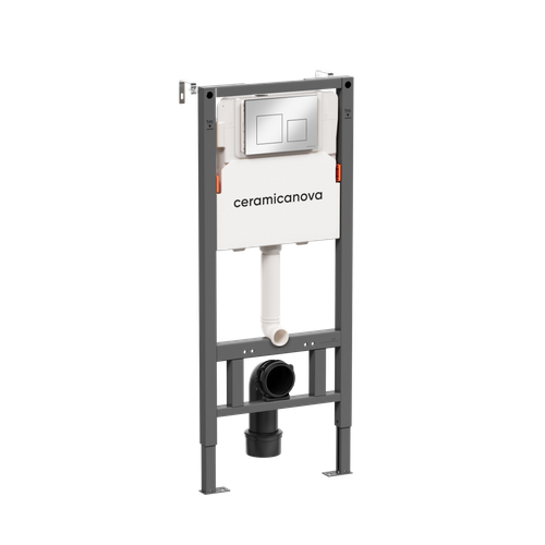 Инсталляция для подвесного унитаза Ceramica Nova Balance CN121002CH с панелью смыва, хром глянцевый