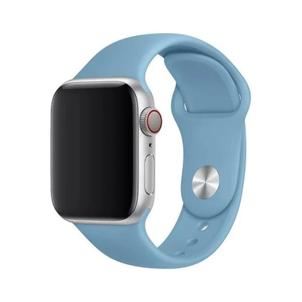 Силиконовый ремешок Apple Watch, 42/44/45, S/M, бледно-синий