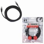 Кабель (патчкорд) UTP 5E категория RJ-45 3 м SONNEN для подключения Интернета по локальной сети LAN (4 штуки в упаковке)