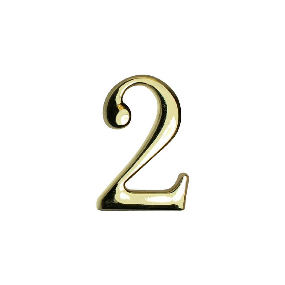 Цифра дверная АЛЛЮР золото "2" на клеевой основе/20