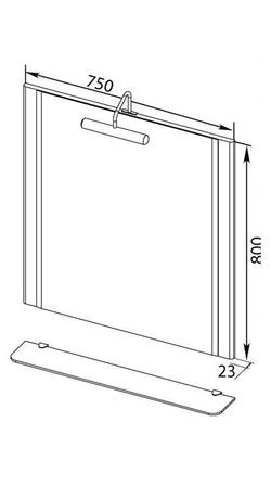 Зеркало Aquanet Асти 75 белый