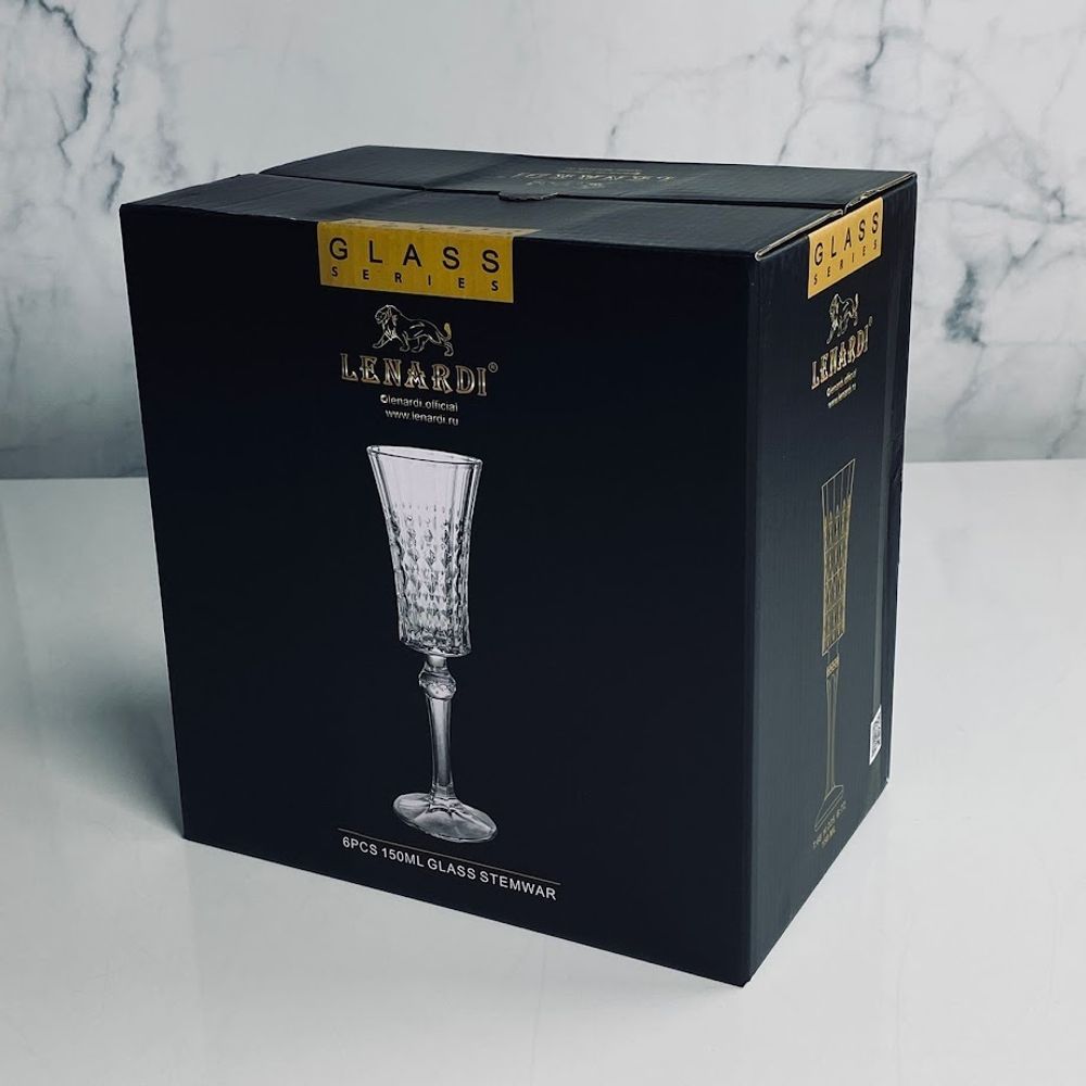 Lenardi 588-742 Набор из 6 фужеров 150мл в под.уп.(х8)Стекло