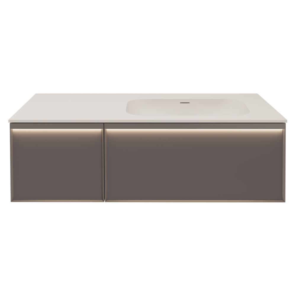 База под раковину Elise 1200 подвесная, правая, 2 выкатных ящика soft close, серый матовый