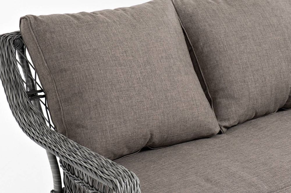 "Гранд Латте" диван трехместный из искусственного ротанга, цвет графит