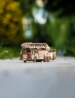 Пожарная машина выдвижной вращающейся лестницей от EWA - Fire Truck, Деревянный конструктор, сборная модель, 3D пазл