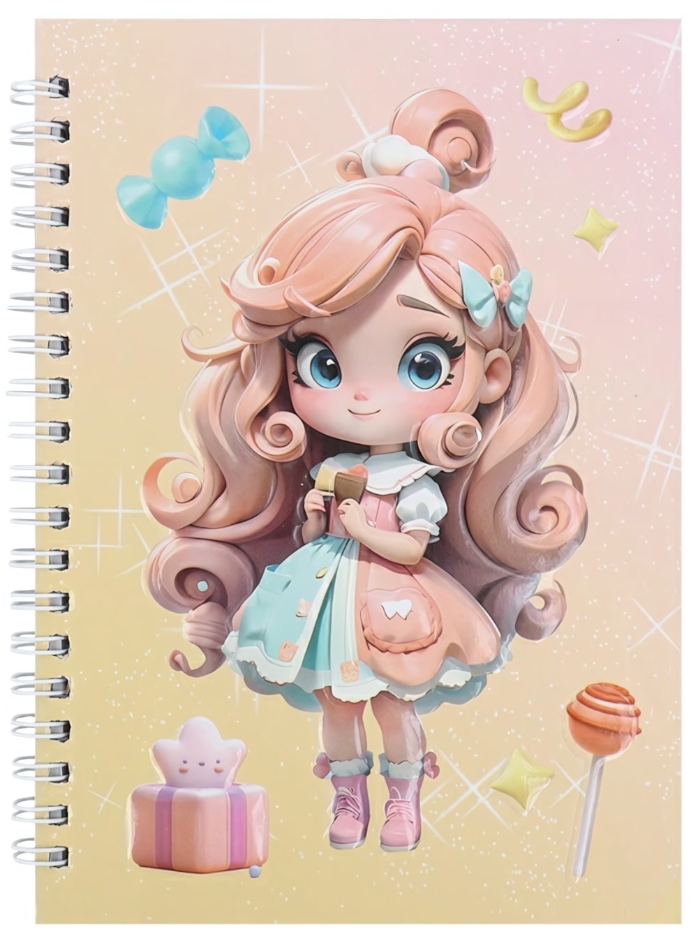 Блокнот 13*18см. 48л. клетка "Девочка" на спирали DV-15325-2 (Darvish)