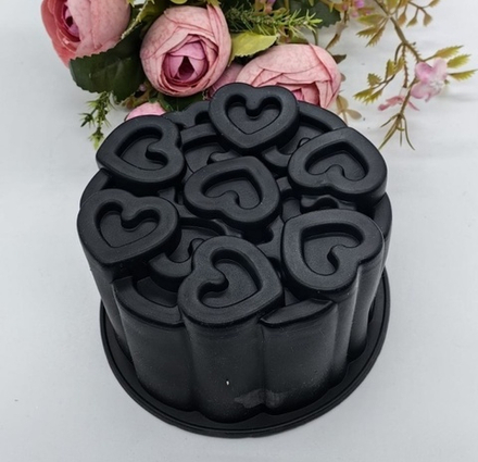 Форма для выпечки Бенто Сердечки, силикон