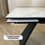 Кухонный раскладной стол "Хилтон", белый мрамор