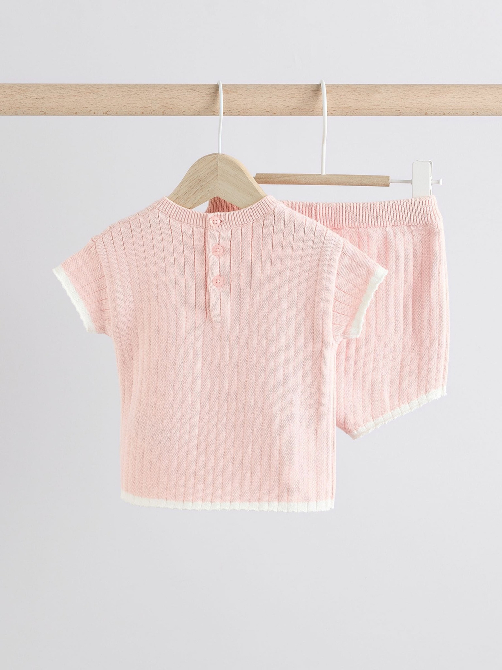 Вязаная футболка и шорты в комплекте для малышей Next AA8-205, Розовый