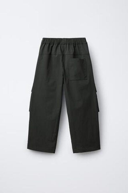 ZARA БРЮКИ КАРГО ИЗ ВЫСОКОТЕХНОЛОГИЧНОЙ ТКАНИ, ТЕМНЫЙ ХАКИ