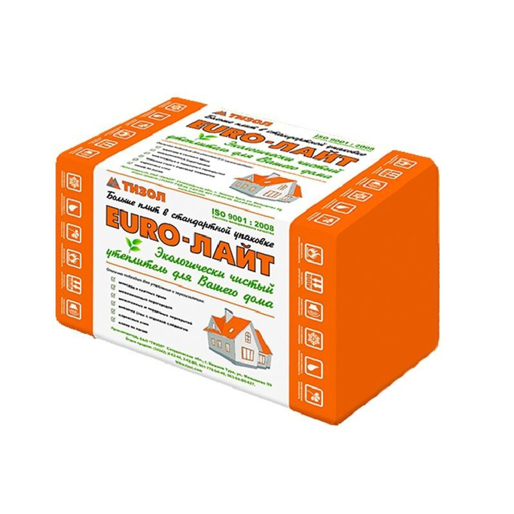 ТИЗОЛ EURO-ЛАЙТ 25 плотность 26 кг/м3 1000х600х100 мм