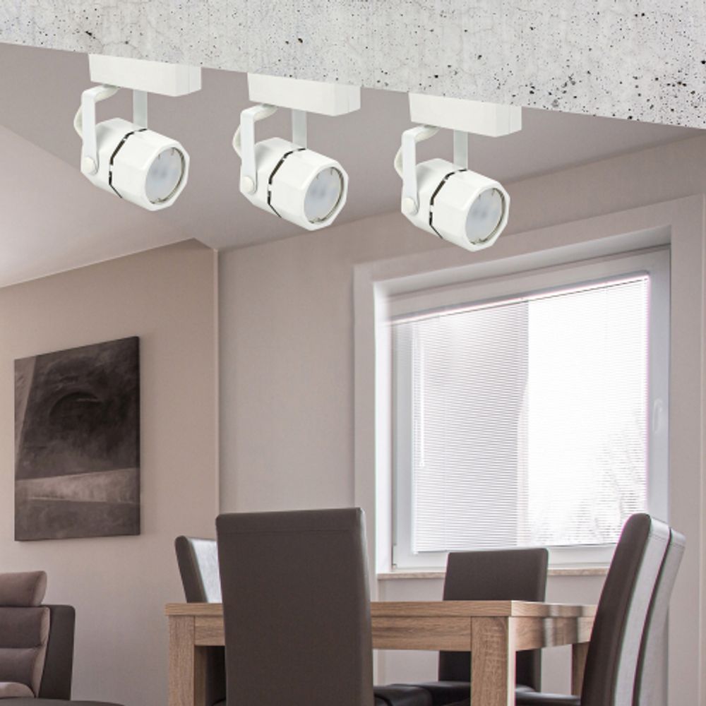 Трековый светильник однофазный ЭРА TR9-GU10 WH под лампу MR16 белый | Однофазные светильники под лампу