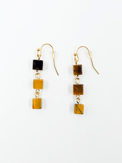 Серьги женские из камня тигровый глаз. Серьги висячие