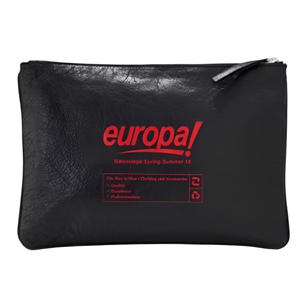 Balenciaga Leather Clutch Men"s Black