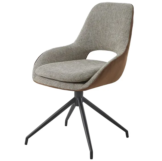 Крутящийся стул Tess бежевый с коричневым