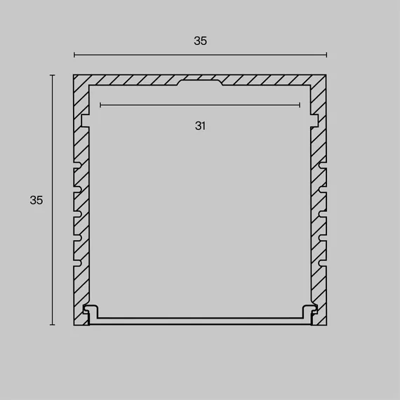 Алюминиевый профиль накладной 35x35 (Серебро, 2 м), ALM-3535A-S-2M Led Strip alm-3535a-s-2m