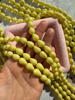 Нить бусин для украшений Капля 9,5х13,5мм, "Майорка-Светлая олива" (имитация)