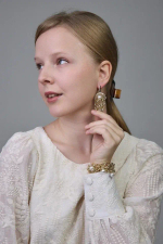 Серьги "Империя", оттенок золото