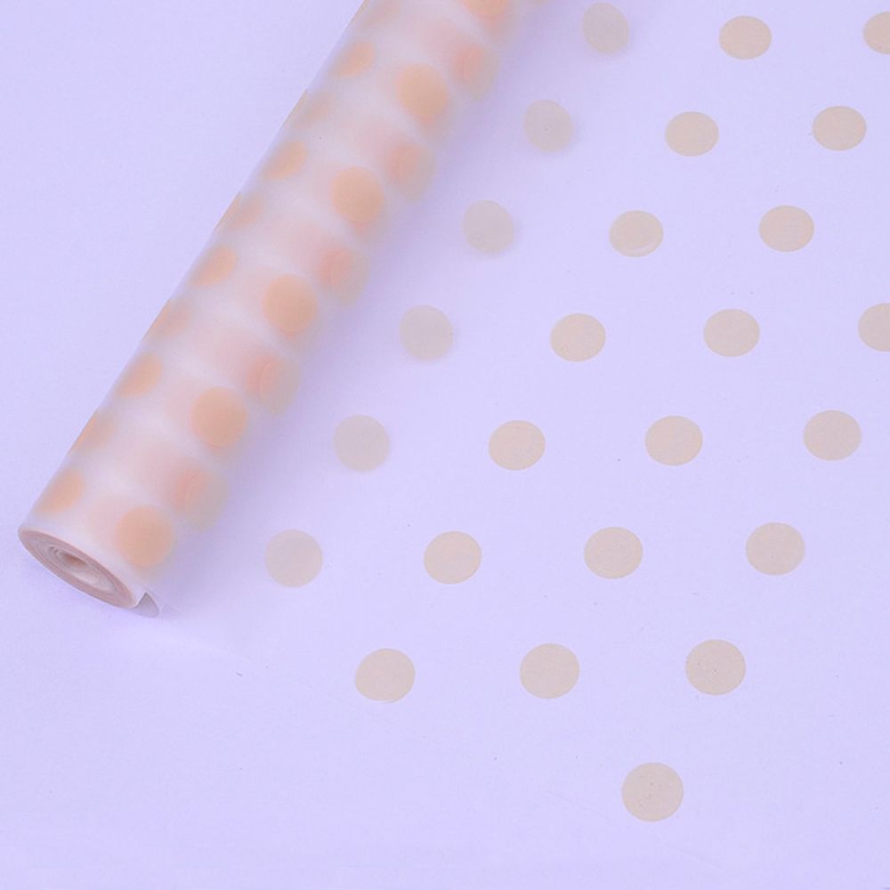 Пленка матовая "Горошек" 60см*200гр КРЕМ